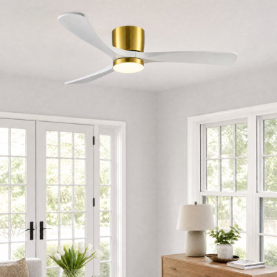 52" Modern Farmhouse Dimmable Ceiling Fan with LED Lights and Remote Control