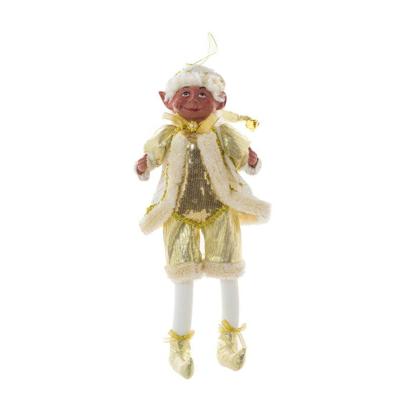 Elfe Dapper blanc et doré avec pieds réglables