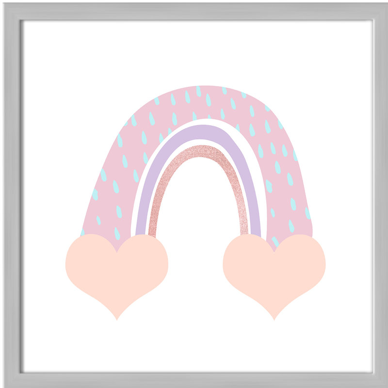 Arc-en-ciel 1, H 17 po x l 17 po x P 1,19 po, Encadré de boîte argent