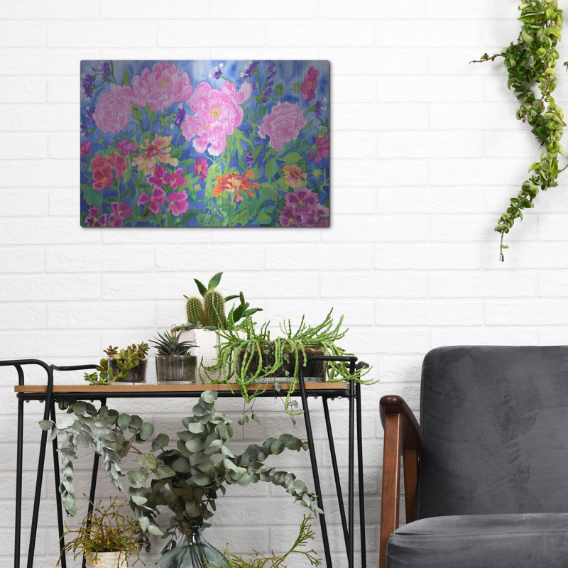 Lark Manor ™ «Peony Magic» par Carissa Luminess, art mural en métal, H 12 po x l 16 po