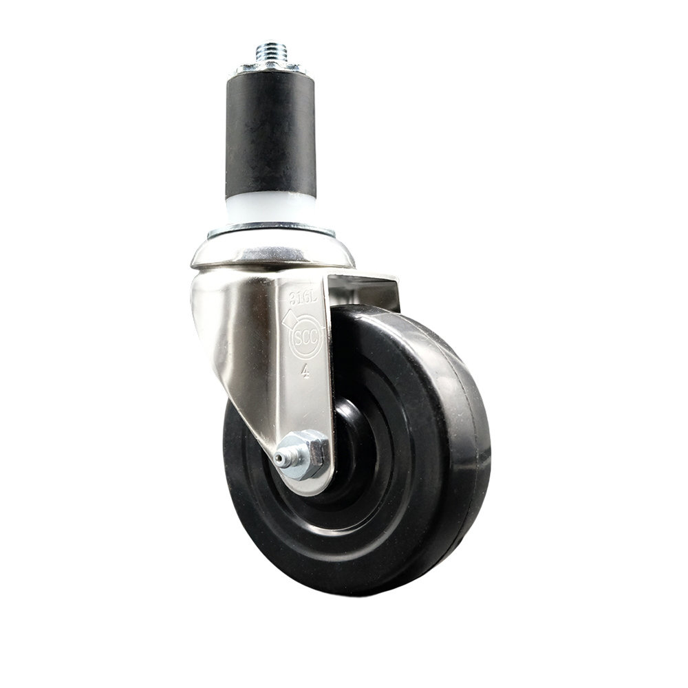 Service Caster 316SS Soft Rubber Wheel Swivel Expanding Stem Caster SCC ...