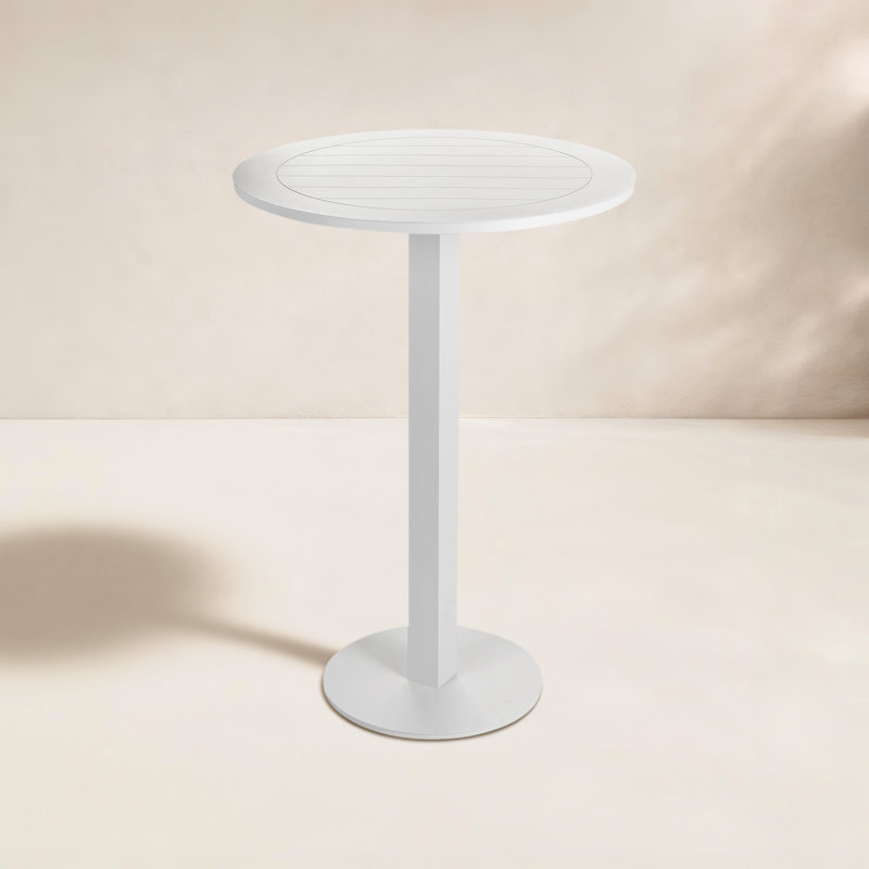 Table de salle à manger pliante en aluminium Sunset, Blanc, H 43 po x L 35 po x P 35 po