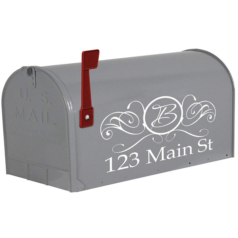 Housse de boîte aux lettres personnalisée à déporte-monogramme, Blanc, Oui