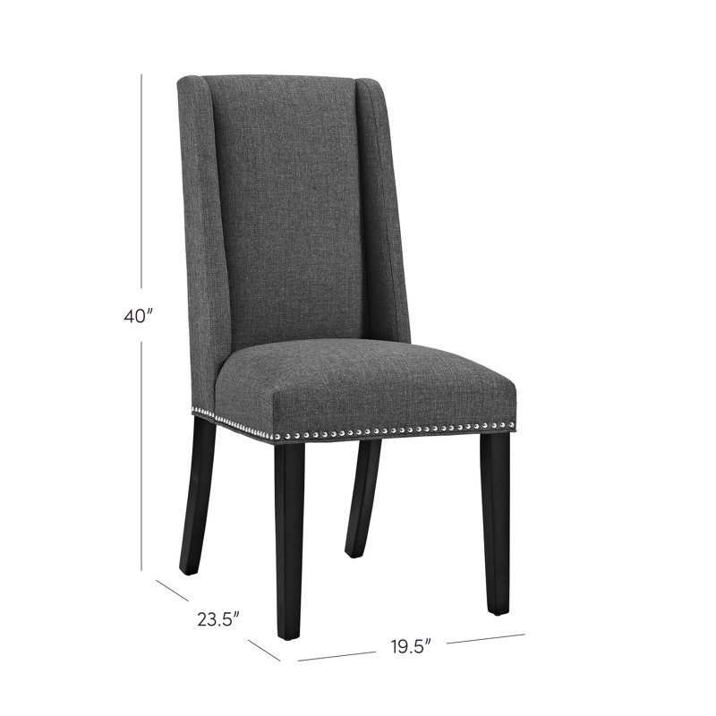 Modway Baron Fabric Dining Chair, Gray