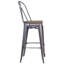 Tabouret de bar ou de comptoir en métal Marian avec dossier et siège en bois Marian-2127243145-2127243147-2101696429