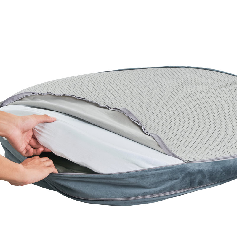 Lit orthopédique pour chien avec mousse à mémoire de forme et canapé avec traversin, housse lavable à la machine, lit pour chien confortable
