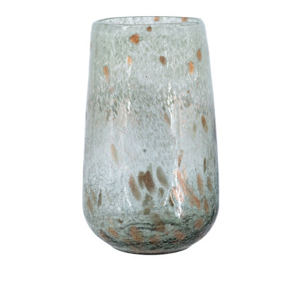 Decorative Glass Vase With Smoked Gray And Brown Design
