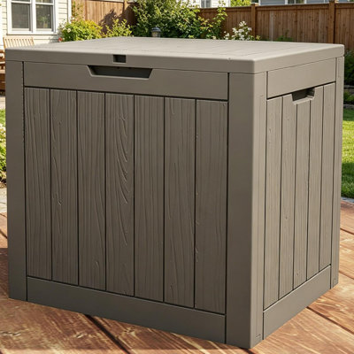 30 Gallons Water Resistant Resin Lockable Deck Box, Outdoor Weather-Resistant Resin Storage Deck Box, Large Lockable Capacity, Versatile Deck Outdoor Storage Bench