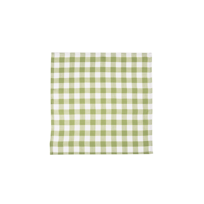 Aafreen Polyester Checkered Square Napkin, Green