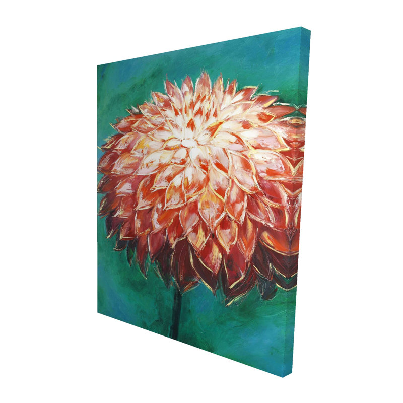 Abstrait fleur de dahlia - art contemporain sur toile botanique