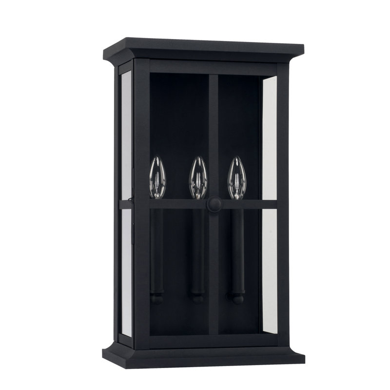Lanterne murale d’extérieur 3 lumières Mansell, 20" H x 11,5" L x 7" P, Noir