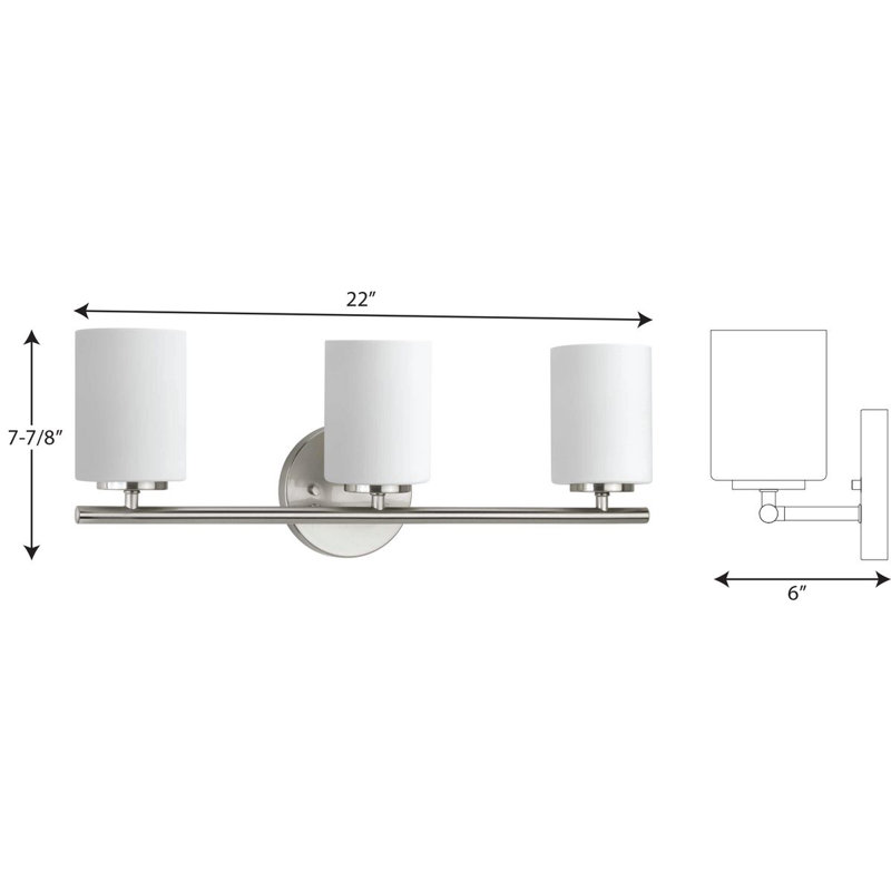 Steelville 3 - Light Dimmable Vanity Light, Brushed Nickel