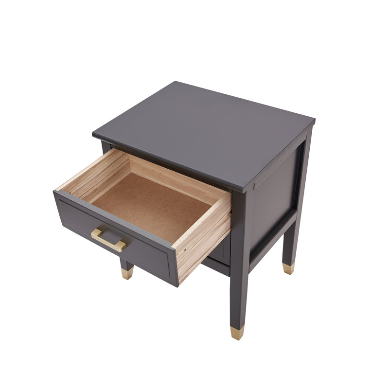 Cormac 50cm W Bedside Table, Dark Grey