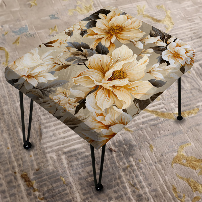 Antique Autumn Floral Elegance III - Floral Rectangle Ottoman