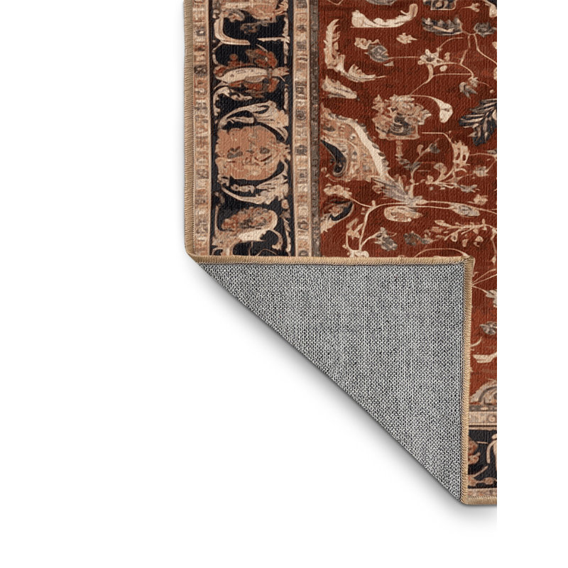 Tapis brun lavable à la machine, Carré 4 pi
