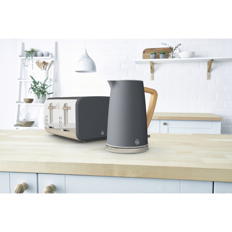 Swan 1.7L Stainless Steel Electric Tea Kettle, Grey