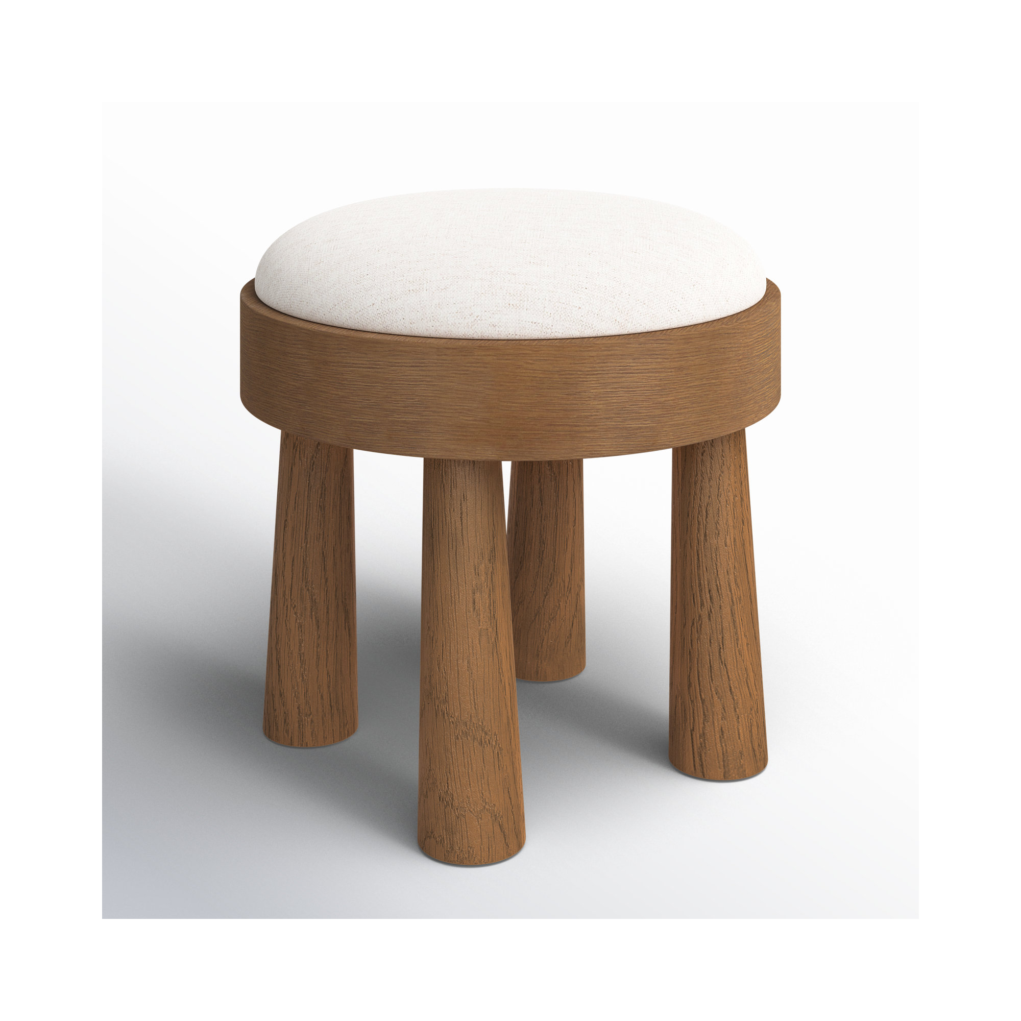 Amren Accent Stool, Crypton Nomad Snow, Warm Oak