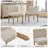 Upholstered Low Back Rubber Wood Bobbin Legs Dining Chair-117494943-117494944-117494945