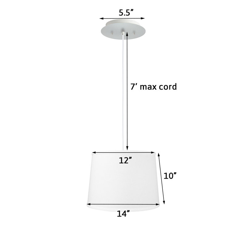 2 - Light White Single Pendant, White