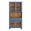 Bibliothèque Corretta 5 niveaux (183 cm H x 86 cm L) avec portes vitrées et grand espace de rangement, étagère à livres avec tiroir en bois, style bibliothèque de ferme, idéale pour le salon, le bureau ou la cuisine, beige.-270183076-270183078