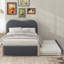 Lit plateforme tapissier avec pieds de support en bois et lit gigogne simple-679142247-679142246
