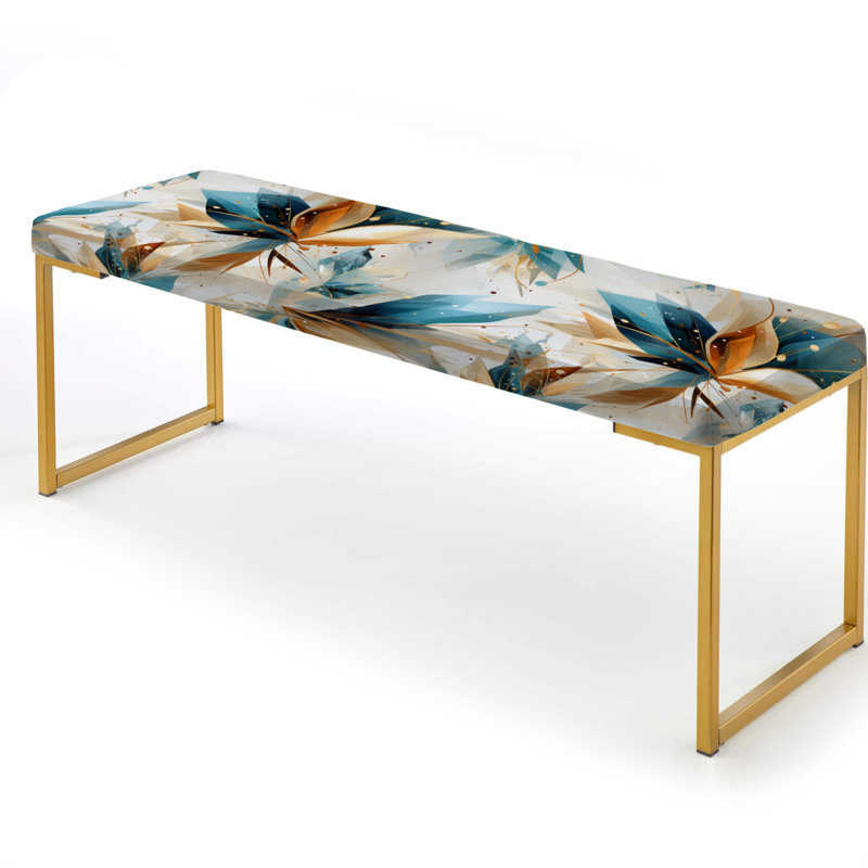 Banc rembourré Glamour - Glamour bleu sarcelle et blanc Glamour