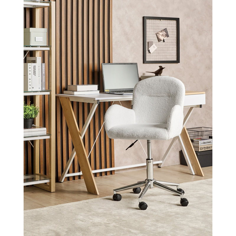 Quincella Polyester Office Chair, White