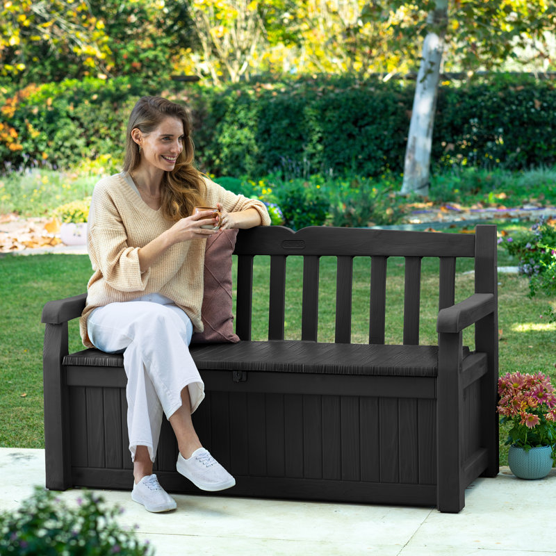 Keter Eden Bench Outdoor Storage Box, Grey