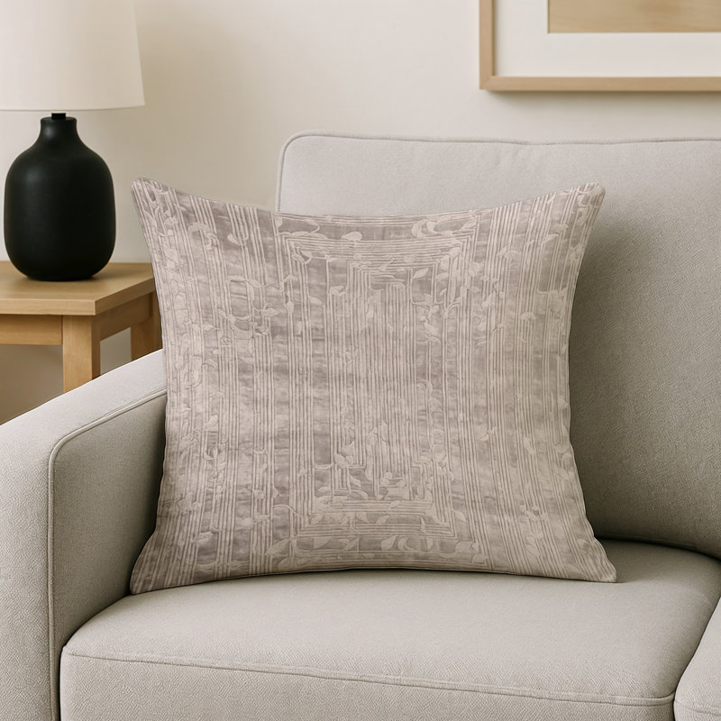 Coussin décoratif intérieur et extérieur Modern, Gris abstrait 264, Carré 18 po