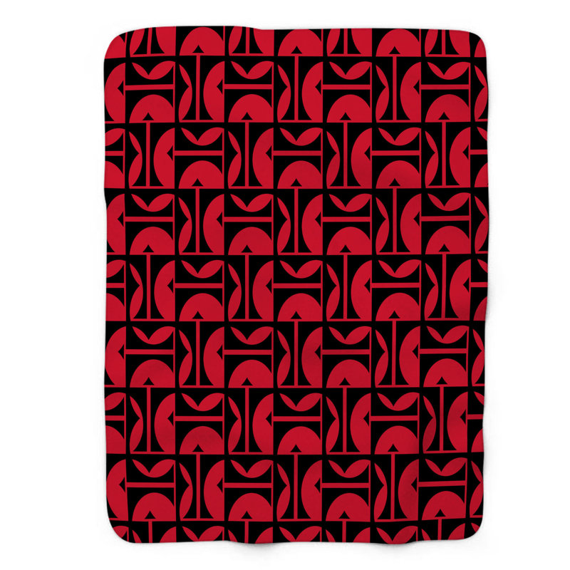 Écarlate noir - couverture sherpa 1 pièce de qualité supérieure 0140, L 60 po x L 80 po