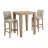 American Heritage Square White Oak Table for 2, Solid & Manufactured Wood, Modern Design