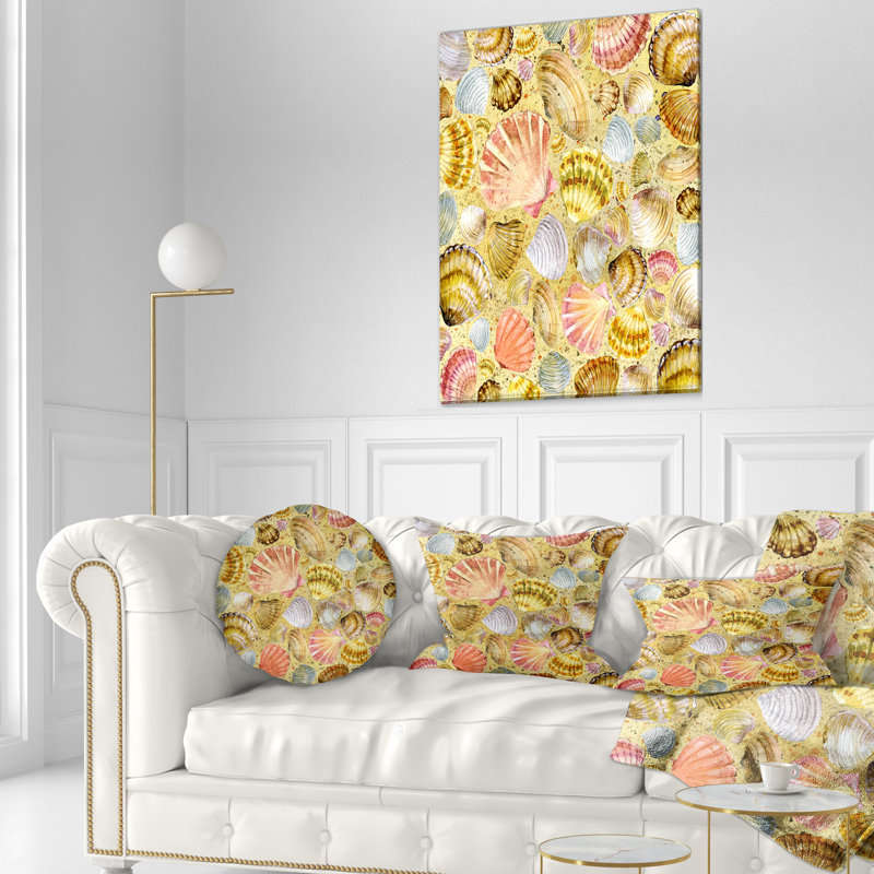 Coussin lombaire coquillage et sable de mer beach