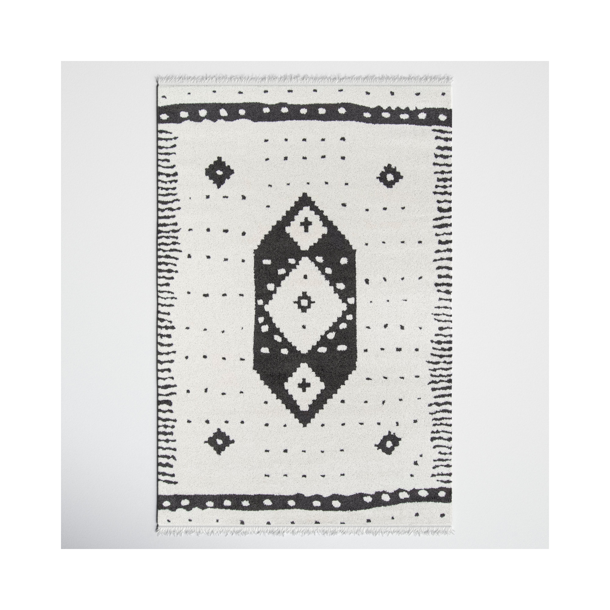 Metro Ivory/Black Rug, Rectangle 3'3" x 5'