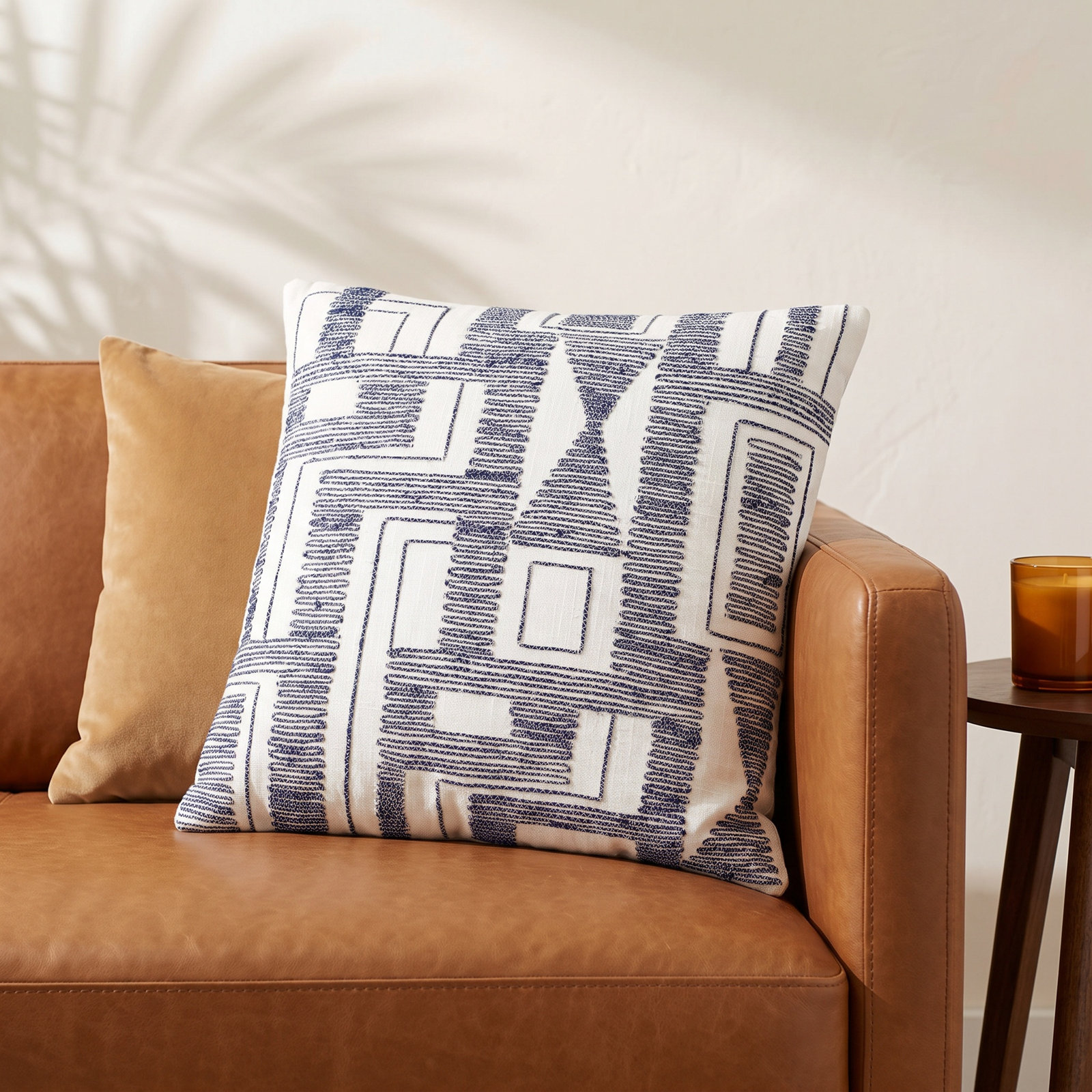 Dania Cotton Pillow Cover, Polyester/Polyfill, 22" x 22"