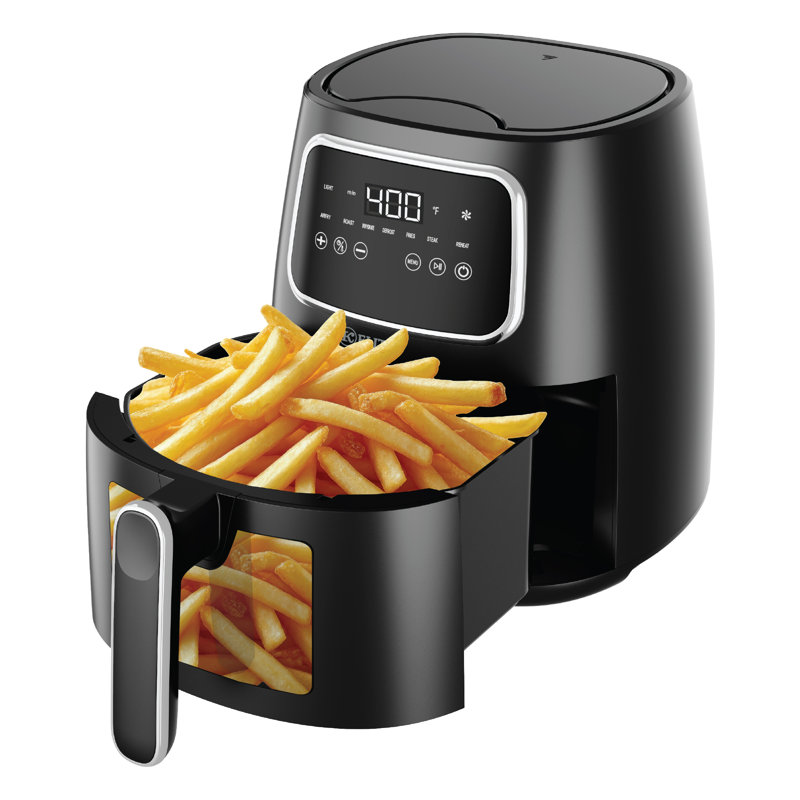 Kitchen Elite 5.5 Qt. Digital Air Fryer, Countertop Cooker w/ LED Screen, Black, Black