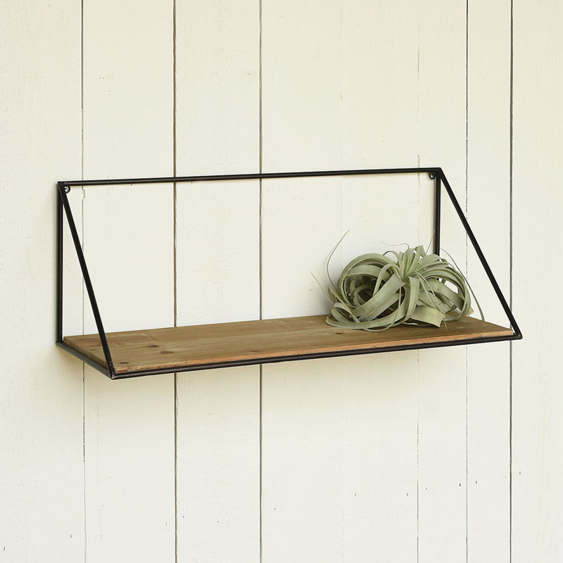 Tadwick Industrial Chic Wood & Iron Shelf, 10" H x 26" W x 10" D