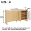 Buffet 58 po à lattes cannelées avec rangement, crédence décorative moderne avec 4 portes cannelées et tablettes réglables, armoire-buffet en bois pour le salon, la salle à manger, le couloir