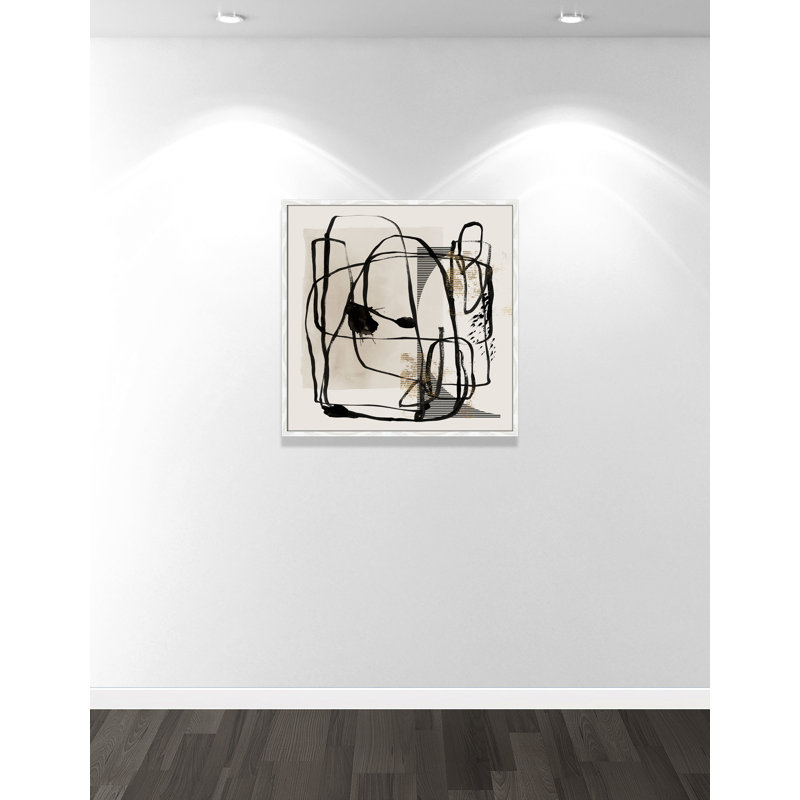 «Blot I» par Isabelle Z, L 32 po x H 32 po, Impression encadrée, Grain de bois blanc