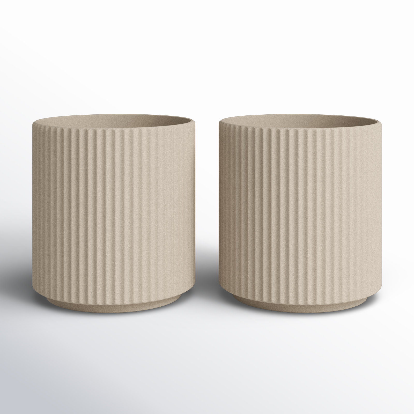 Demi Series 19" Pot Planter, 2, Sand, 19.75" H x 18.5" W x 18.5" D