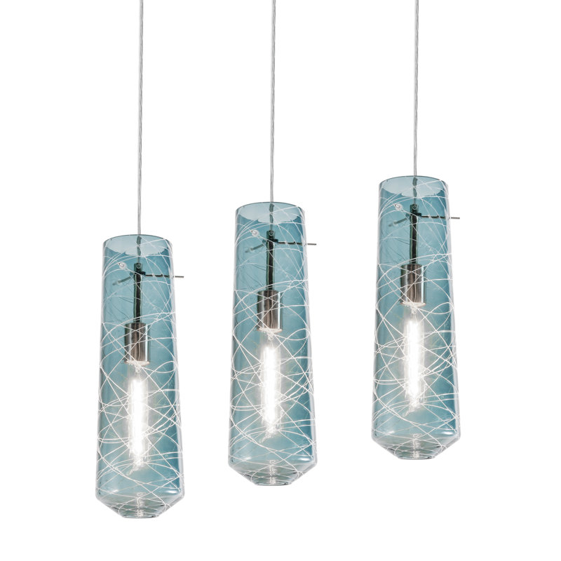 Luminaire suspendu cylindrique à 1 lumière Hicksville, Fumée, 3