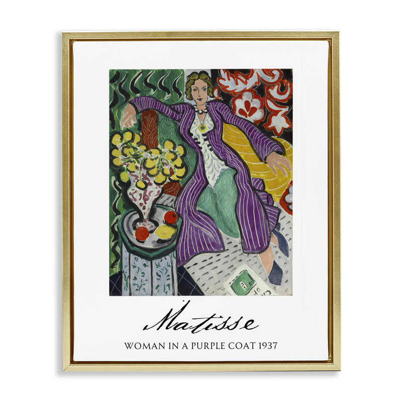 Cadre flottant Matisse, H 31 po x l 25 po, Cadre flottant métallique doré