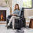 Manual Recliner with Cup Holder & Auto Footrest – Black PU
