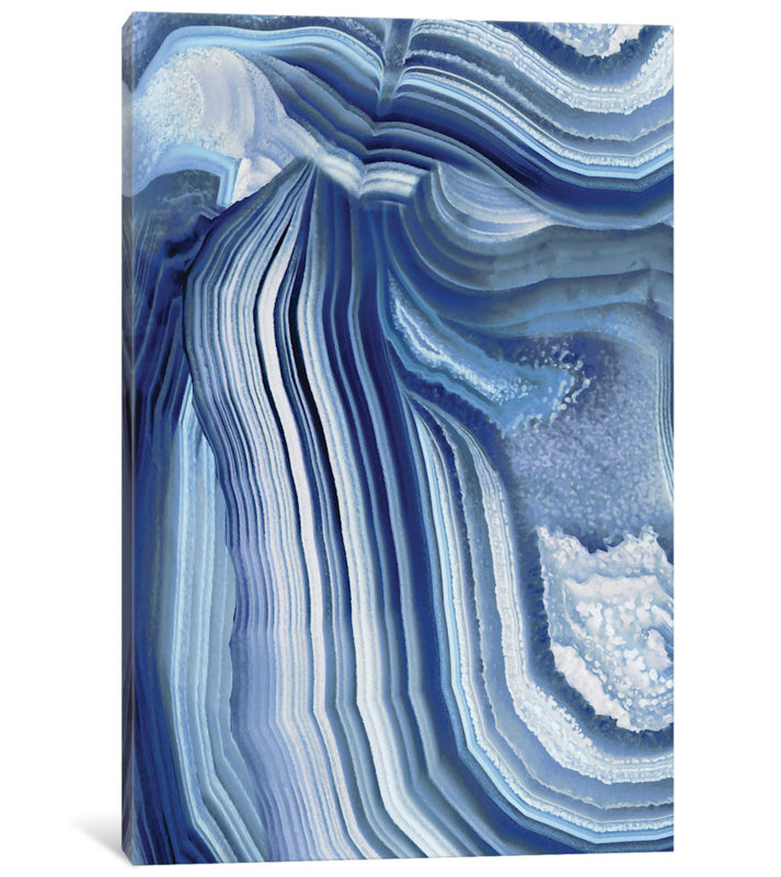 «Agate Indigo II» par Danielle Carson, reproduction sur toile, H 18 po x l 12 po x P 1,5 po