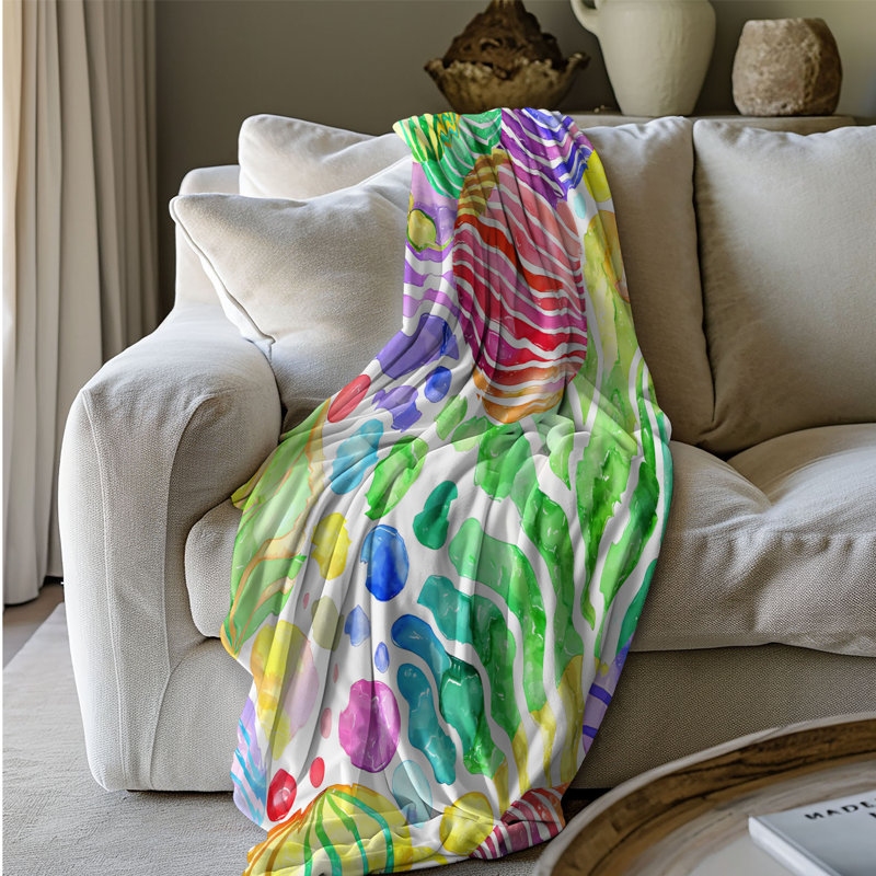 Colorful Chaos - 1 pièce Sherpa Premium, Grand lit