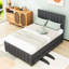 Lit plateforme tapissier avec couchette simple et tiroirs Cuevas Simpkins-219815069-219815074