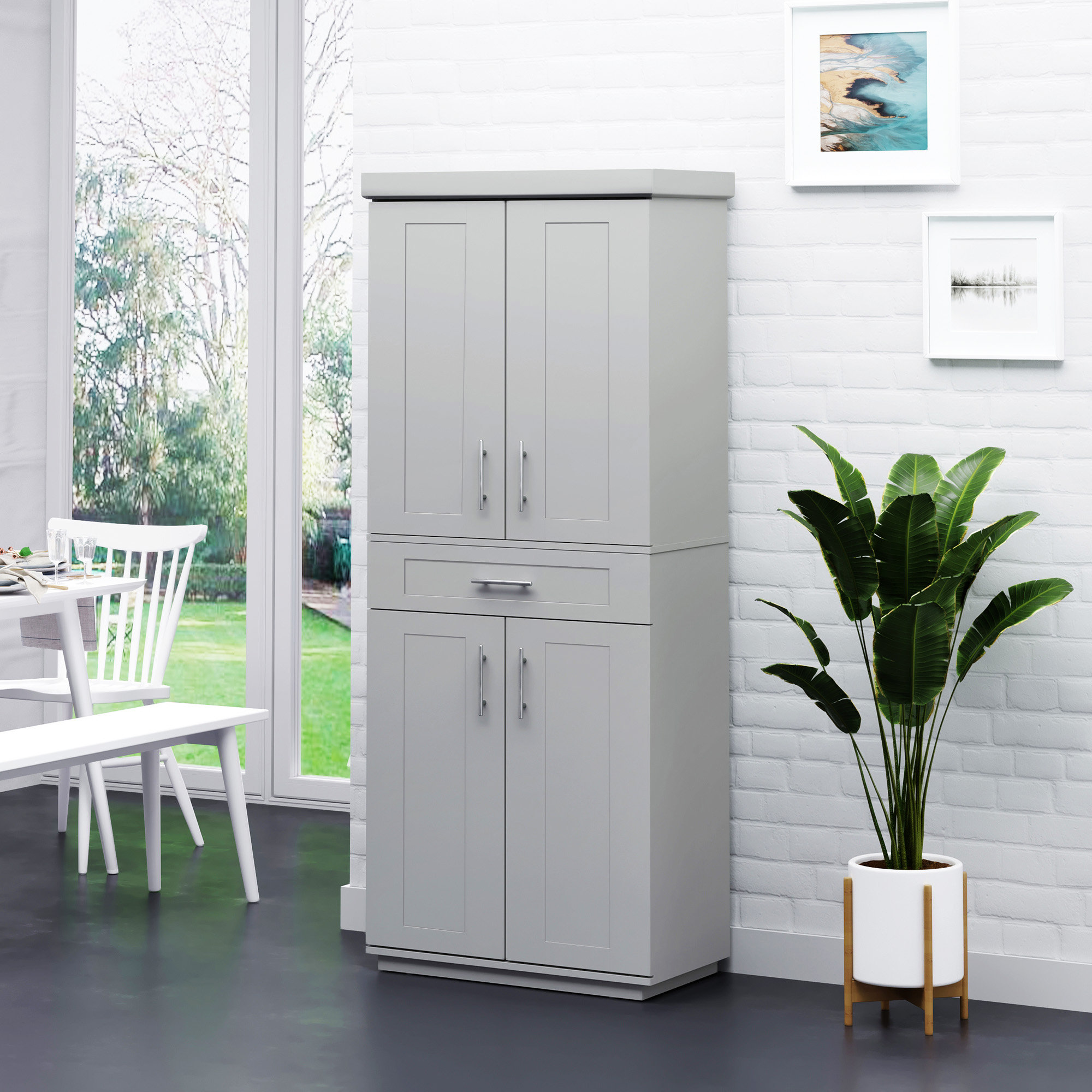 Hokku Designs Modern Kitchen Pantry Freestanding Cupboard With