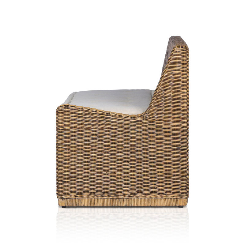 Senna Woven Dining Bench, 33" H x 49" W x 26.25" D