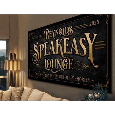 «Speakeasy», nom de famille personnalisé sur toile