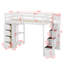 Structure de lit mezzanine en bois avec 4 tiroirs et tablettes de rangement, lit mezzanine simple avec escalier de rangement-2090257631