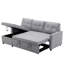 209Cm Linen Square Arms Sofa Bed-1370964164